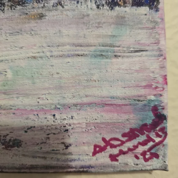 HANDCRAFTED Abstract Painting HANDPAINTED Artwork HANDMADE Wall Art Decor 8"x8" - Picture 12 of 16